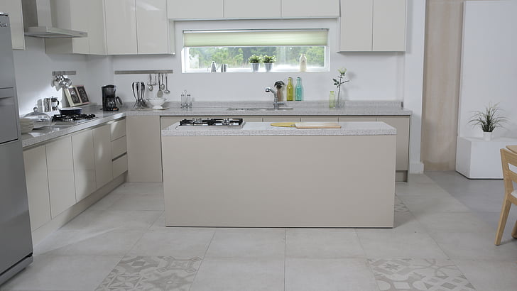 A luxury kitchen design Jagatpura with a stylish island.